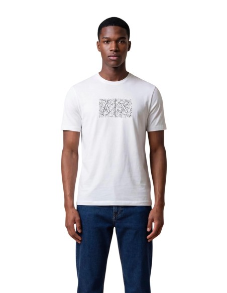 T-shirt homme Armani Exchange blanc imprimé