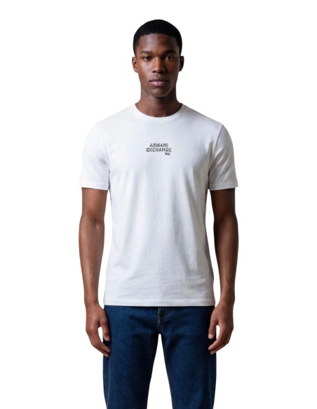 T-shirt homme Armani Exchange blanc imprimé