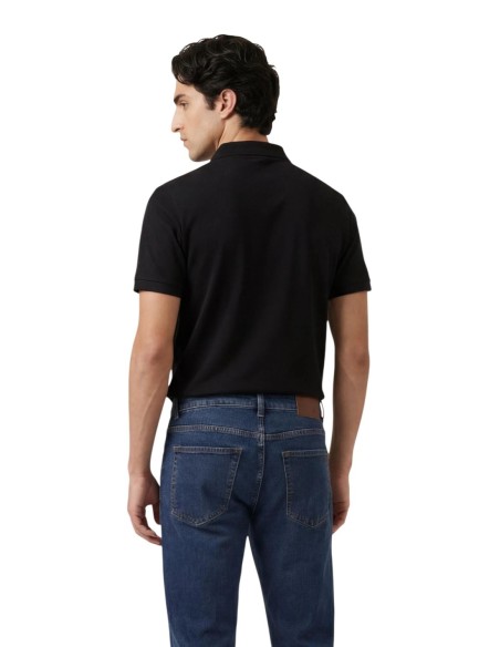 Polo homme Armani Exchange bleu zip