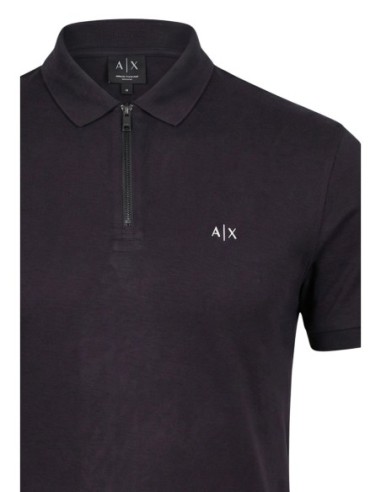 Polo homme Armani Exchange bleu zip
