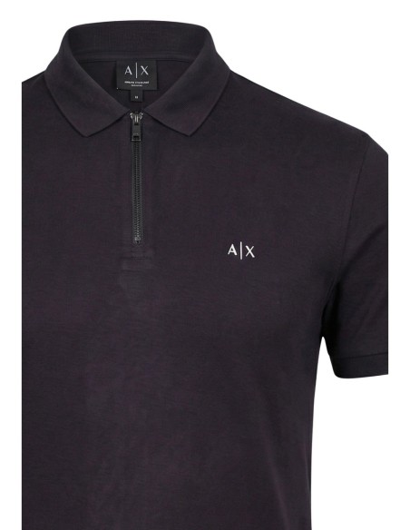 Polo homme Armani Exchange bleu zip