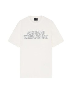 T-shirt homme Armani Exchange blanc imprimé