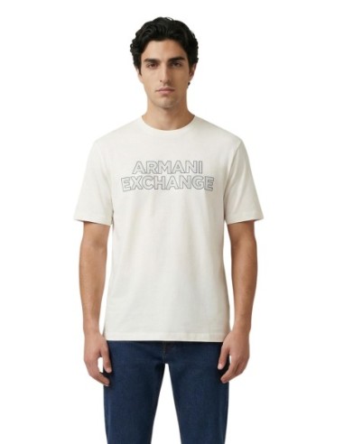 T-shirt homme Armani Exchange blanc imprimé