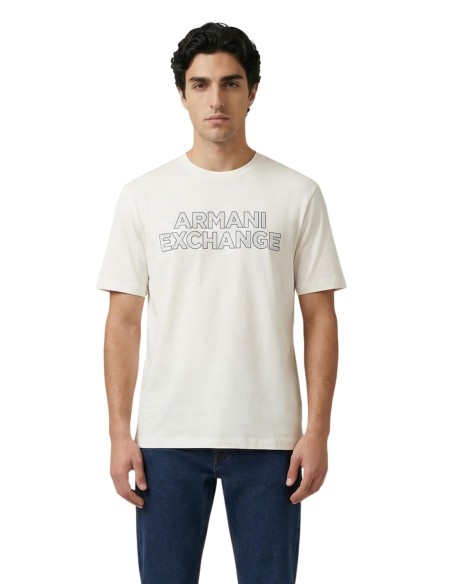 T-shirt homme Armani Exchange blanc imprimé