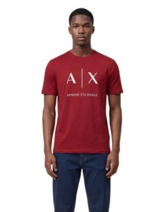 T-shirt homme Armani Exchange bordeaux imprimé
