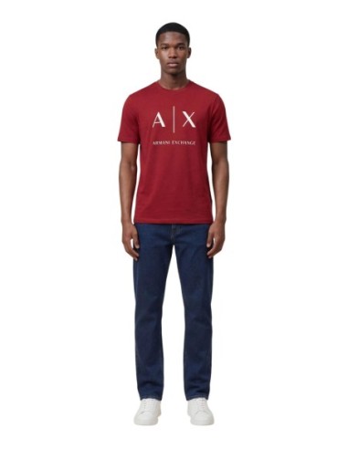 T-shirt homme Armani Exchange bordeaux imprimé