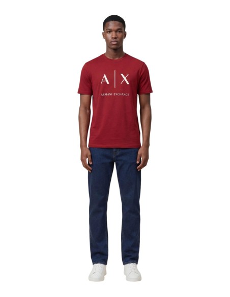 T-shirt homme Armani Exchange bordeaux imprimé