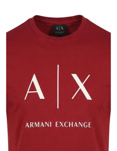 T-shirt homme Armani Exchange bordeaux imprimé