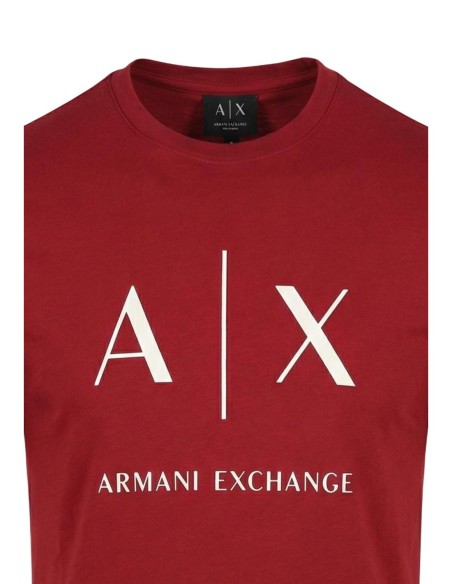 T-shirt homme Armani Exchange bordeaux imprimé