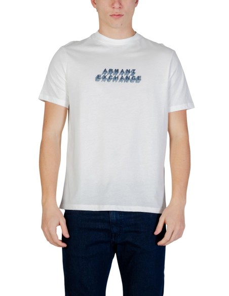 T-shirt homme Armani Exchange blanc imprimé