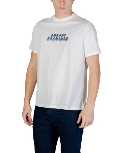 T-shirt homme Armani Exchange blanc imprimé