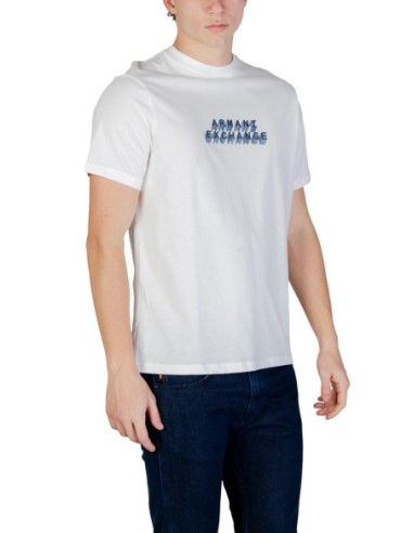 T-shirt homme Armani Exchange blanc imprimé