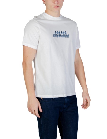 T-shirt homme Armani Exchange blanc imprimé