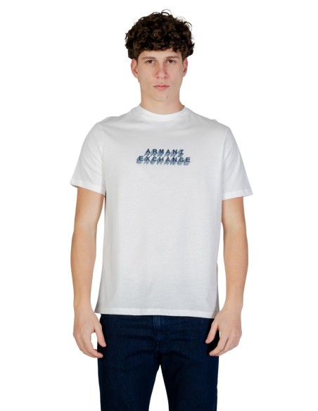 T-shirt homme Armani Exchange blanc imprimé