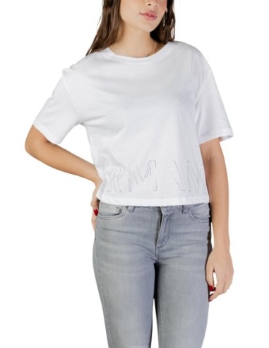 T-shirt femme Armani Exchange blanc imprimé