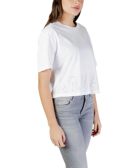T-shirt femme Armani Exchange blanc imprimé
