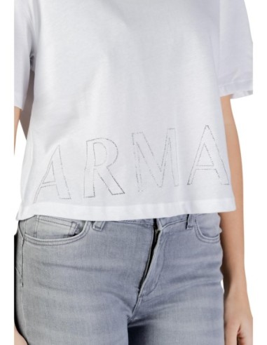 T-shirt femme Armani Exchange blanc imprimé
