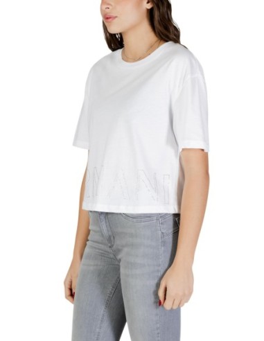T-shirt femme Armani Exchange blanc imprimé