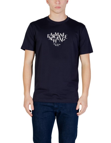 T?shirt homme AX bleu imprimé
