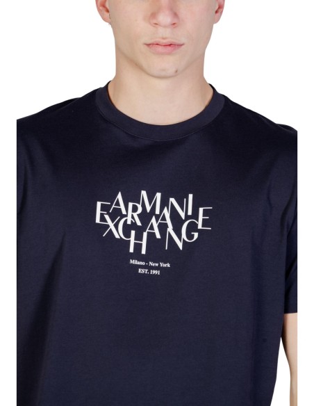 T?shirt homme AX bleu imprimé