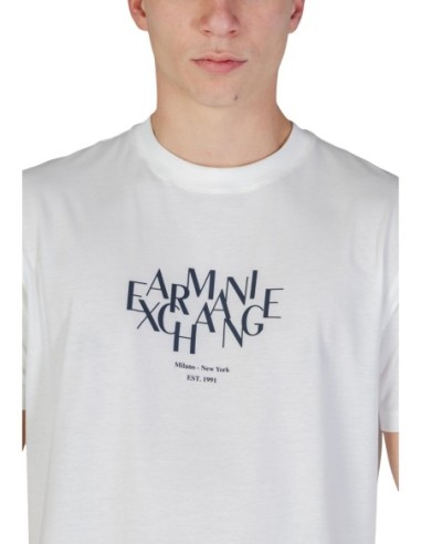 T?shirt homme Armani Exchange blanc imprimé