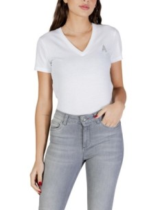 T-Shirt femme Armani Exchange blanc col V
