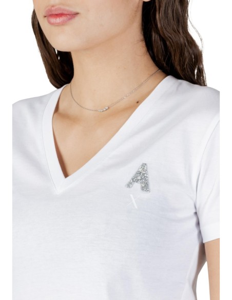 T-Shirt femme Armani Exchange blanc col V