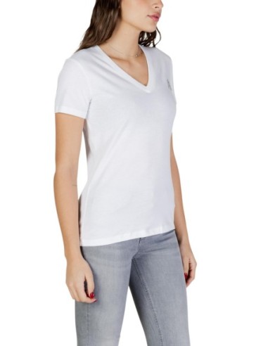 T?shirt femme Armani Exchange blanc col V