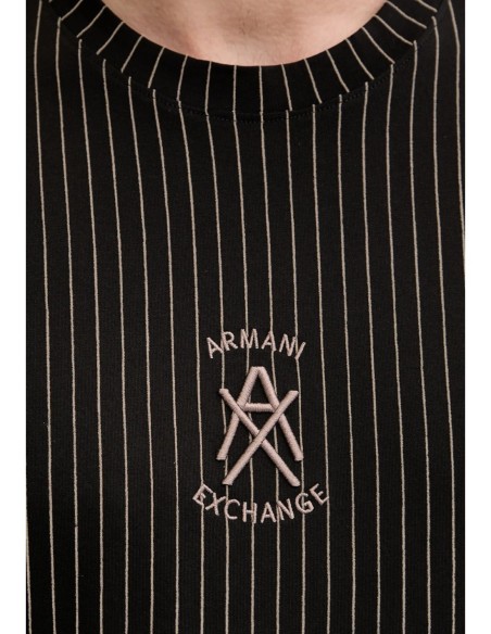 T?shirt homme Armani Exchange noir rayé