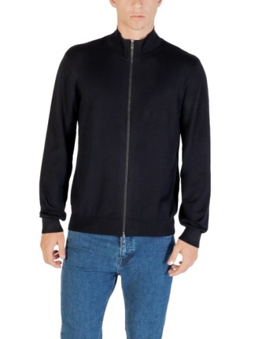 Pull homme Armani Exchange bleu zippé