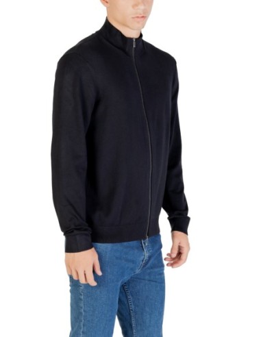 Pull homme Armani Exchange bleu zippé