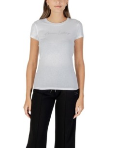 T?shirt femme Armani Exchange blanc strass