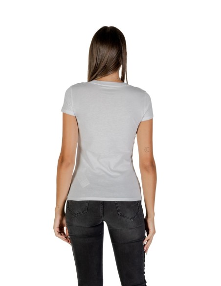 T?shirt femme Armani Exchange blanc strass
