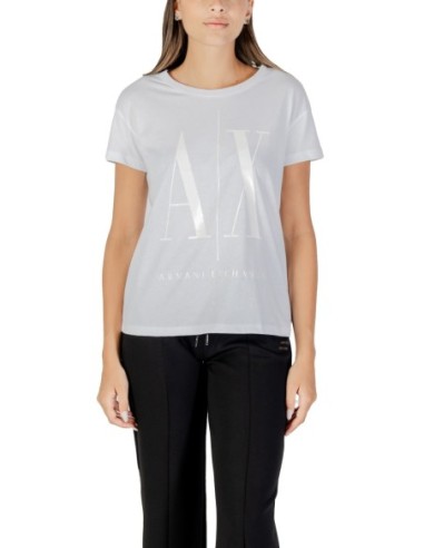 T?shirt femme Armani Exchange blanc imprimé