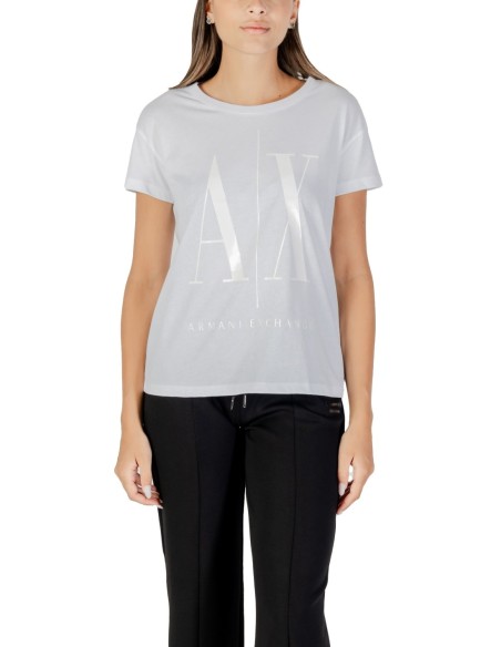 T?shirt femme Armani Exchange blanc imprimé