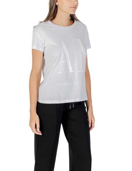 T?shirt femme Armani Exchange blanc imprimé