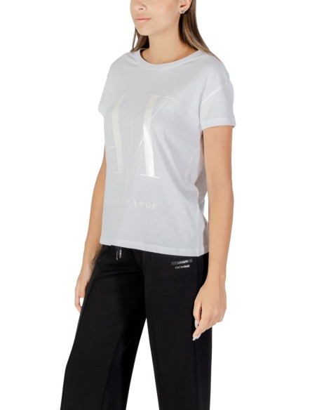T?shirt femme Armani Exchange blanc imprimé
