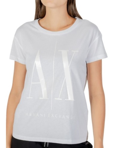 T?shirt femme Armani Exchange blanc imprimé