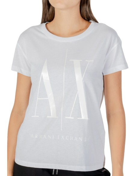 T?shirt femme Armani Exchange blanc imprimé
