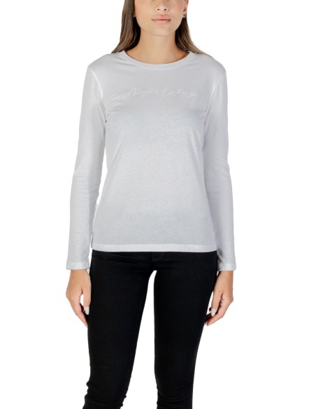 T?shirt femme Armani Exchange blanc manches longues