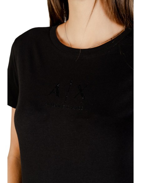 T?shirt femme Armani Exchange noir strass
