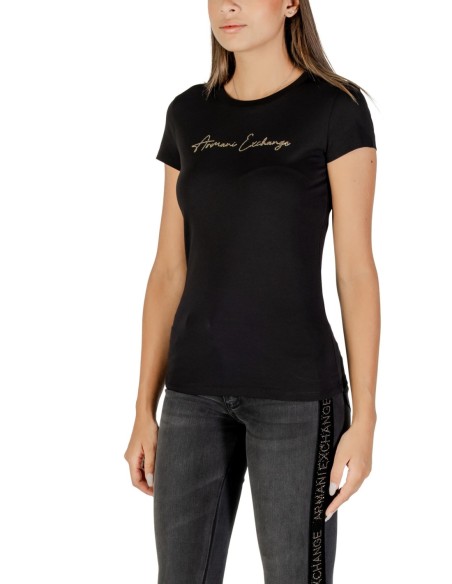 T?shirt femme Armani Exchange noir strass