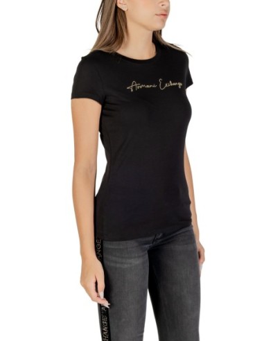T?shirt femme Armani Exchange noir strass