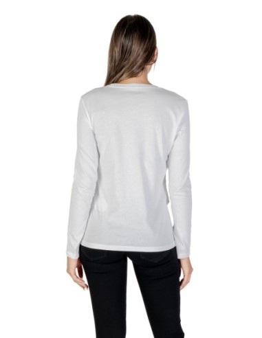 T?shirt femme Armani Exchange blanc strass