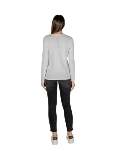 T?shirt femme Armani Exchange blanc strass
