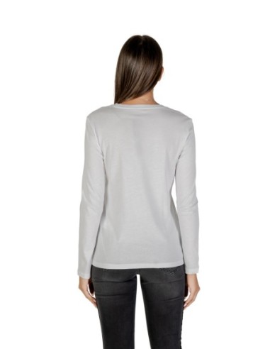 T?shirt femme Armani Exchange blanc strass