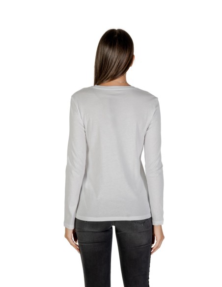 T?shirt femme Armani Exchange blanc strass