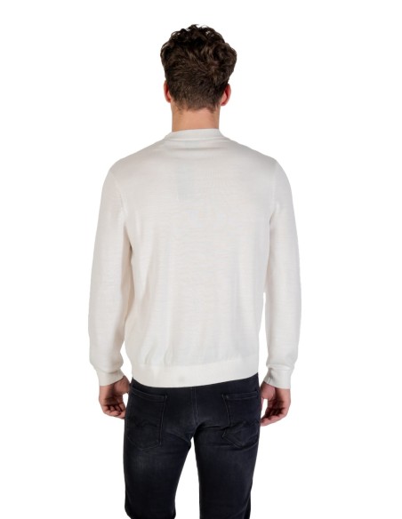 Pull homme Armani Exchange blanc imprimé