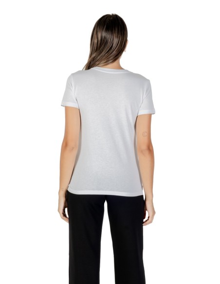 T?shirt femme Armani Exchange blanc strass