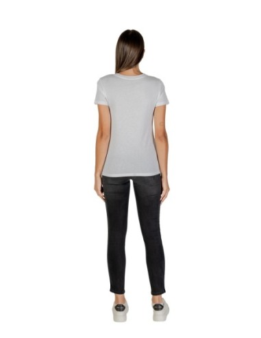 T?shirt femme Armani Exchange blanc strass